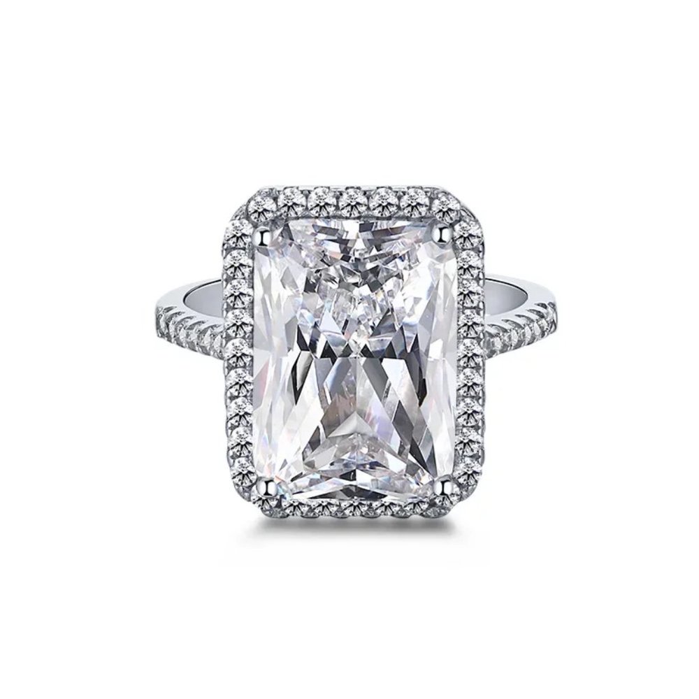 Stunning 3.50ctw Ladies White Gold Diamond Halo Ring - Picture 5 of 6